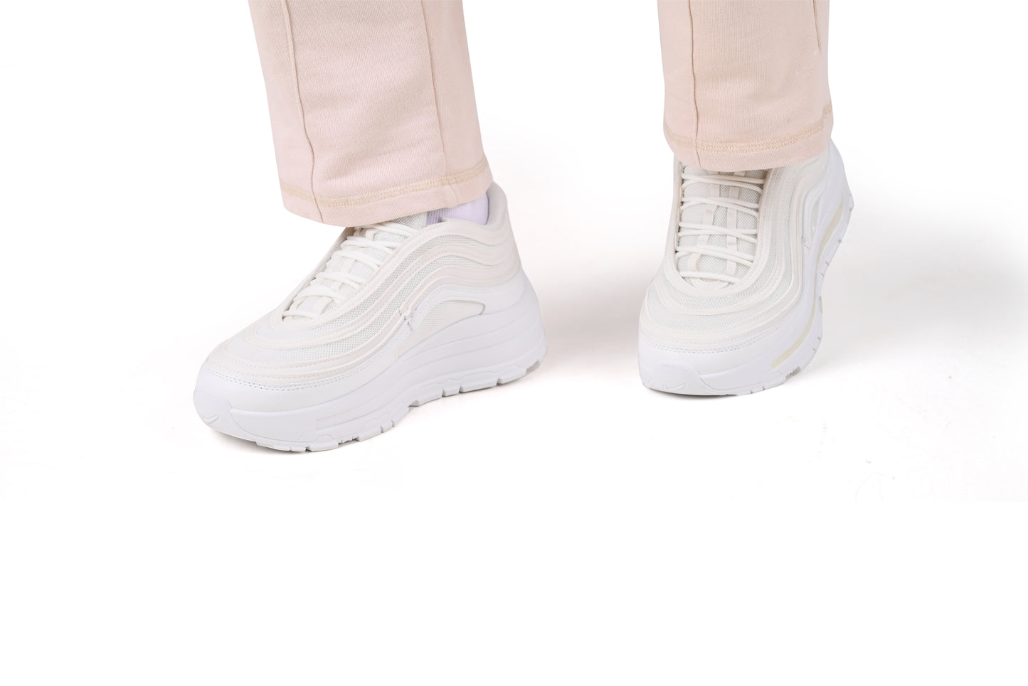 Nike Air Max 97 Style Unisex White Sneakers – Full White