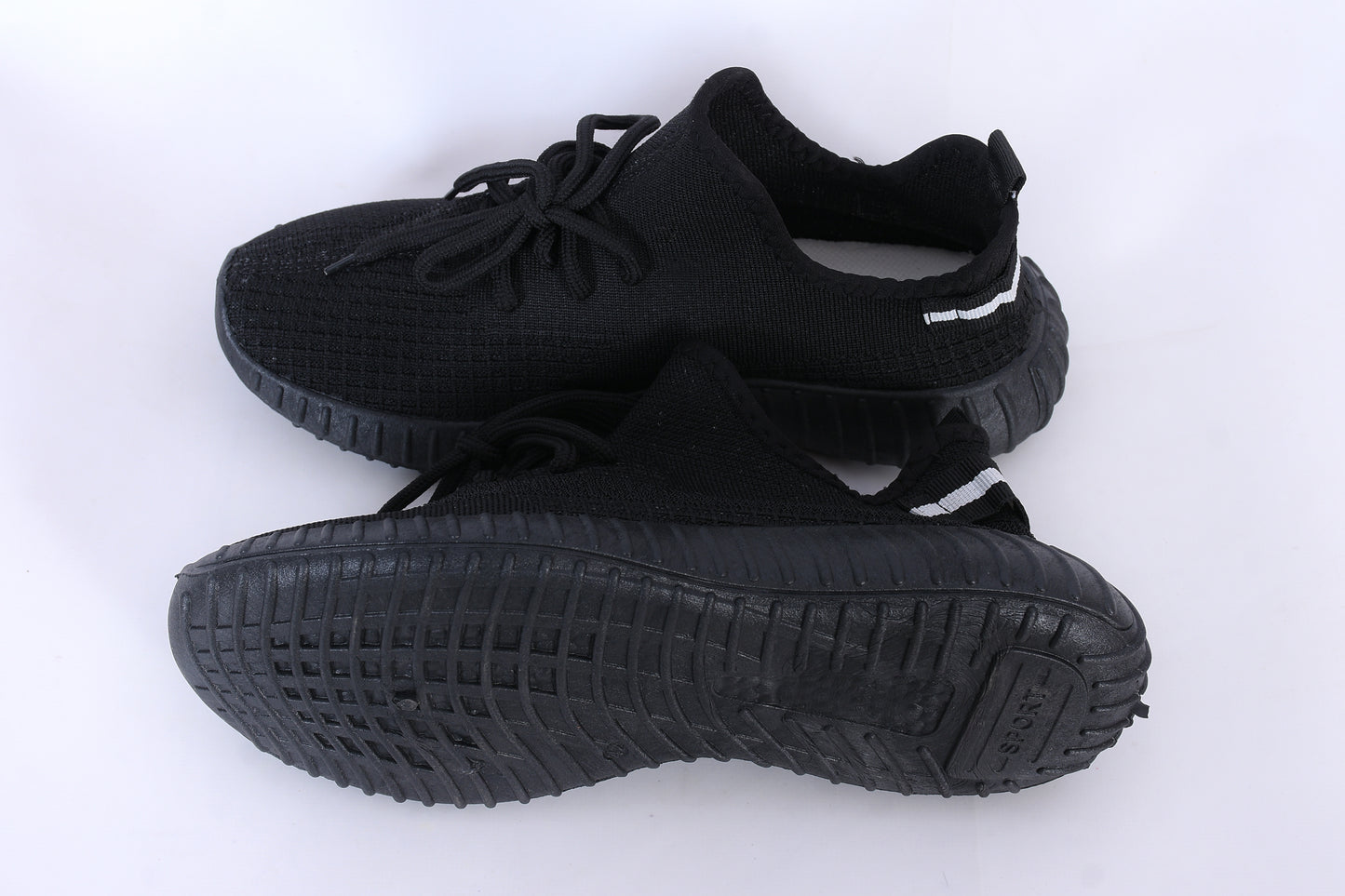 Black Knit Slip-On Sneakers