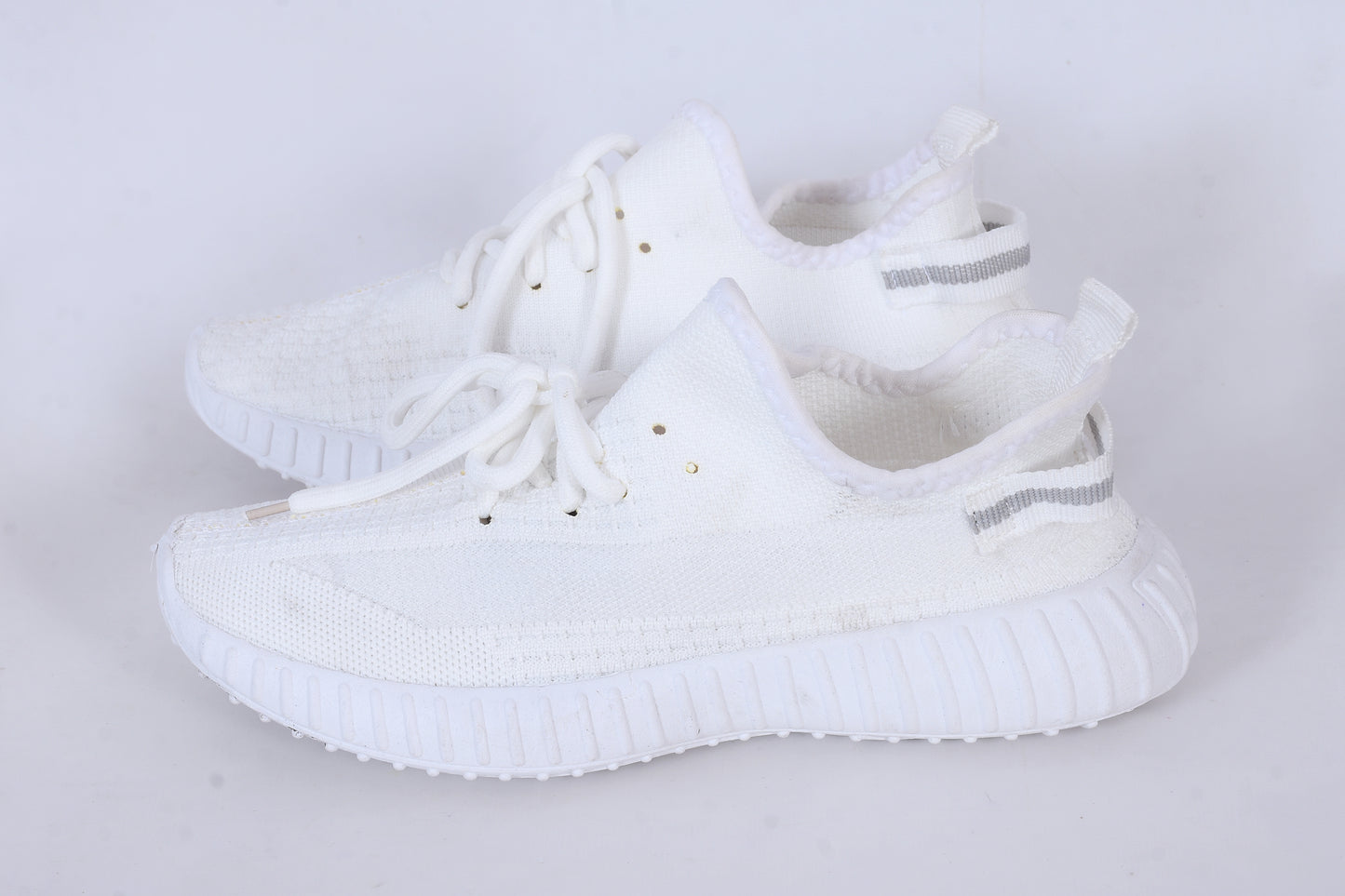 All-White Knit Slip-On Sneakers
