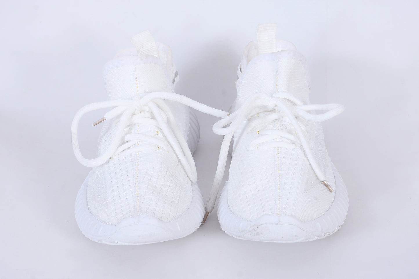 All-White Knit Slip-On Sneakers