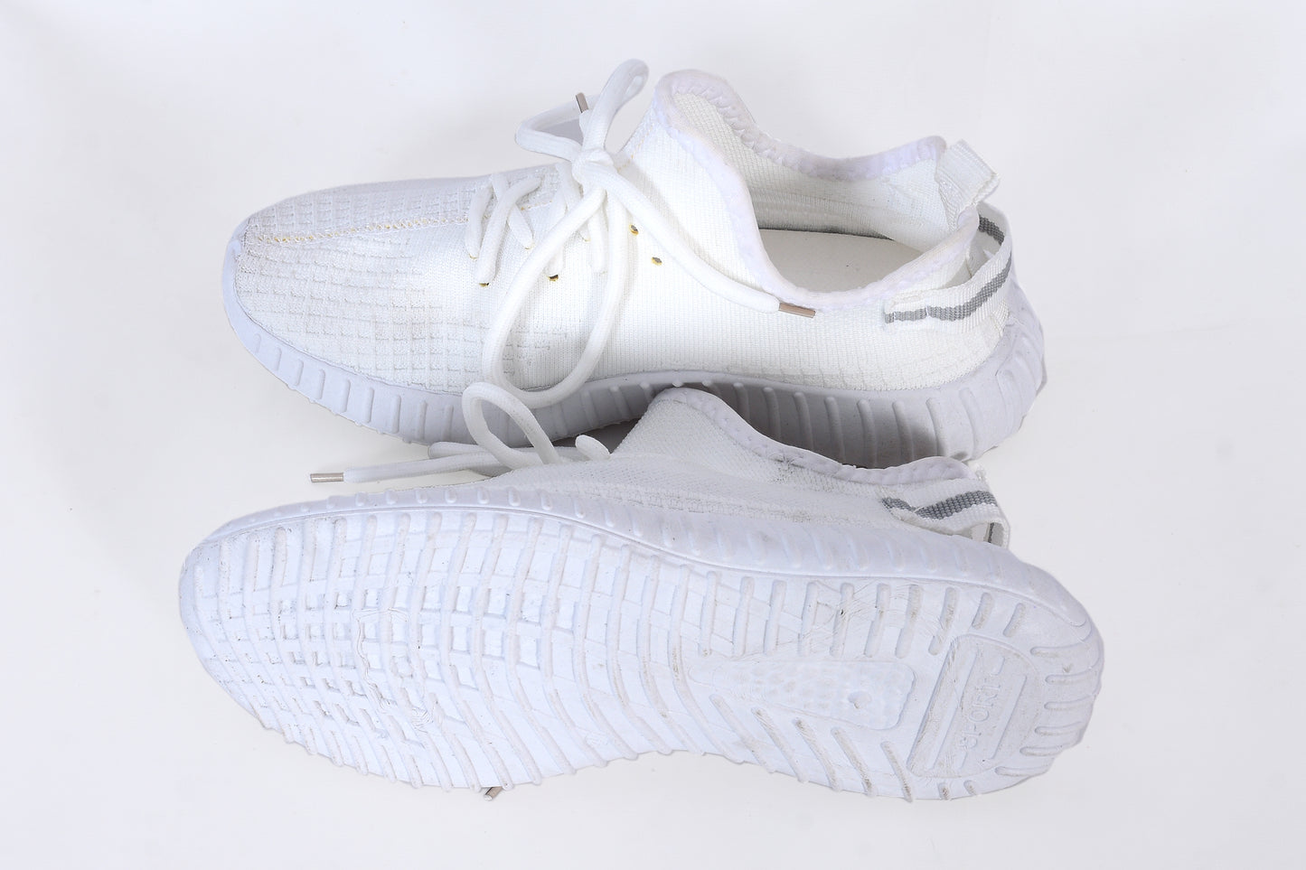 All-White Knit Slip-On Sneakers