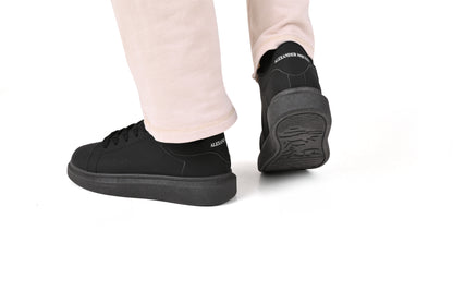Alexander McQueen Style Unisex Black Sneakers – Chunky Sole