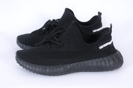 Black Knit Slip-On Sneakers