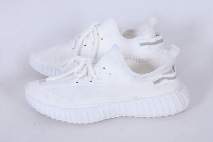 All-White Knit Slip-On Sneakers