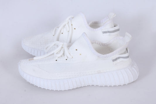 All-White Knit Slip-On Sneakers