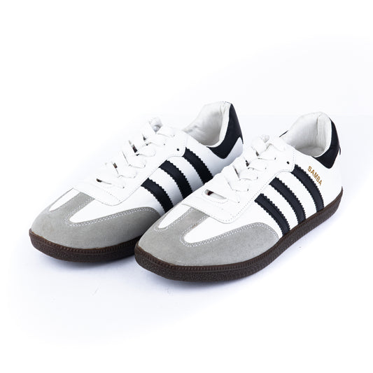 Adidas Samba – White, Black & Gum Sole