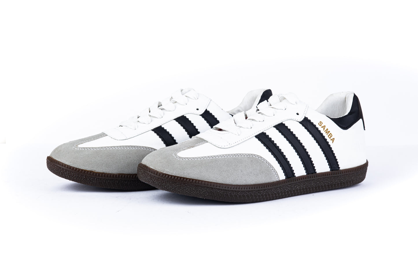 Adidas Samba – White, Black & Gum Sole