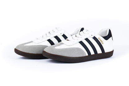 Adidas Samba – White, Black & Gum Sole