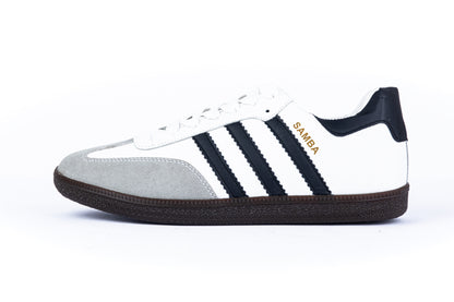Adidas Samba – White, Black & Gum Sole